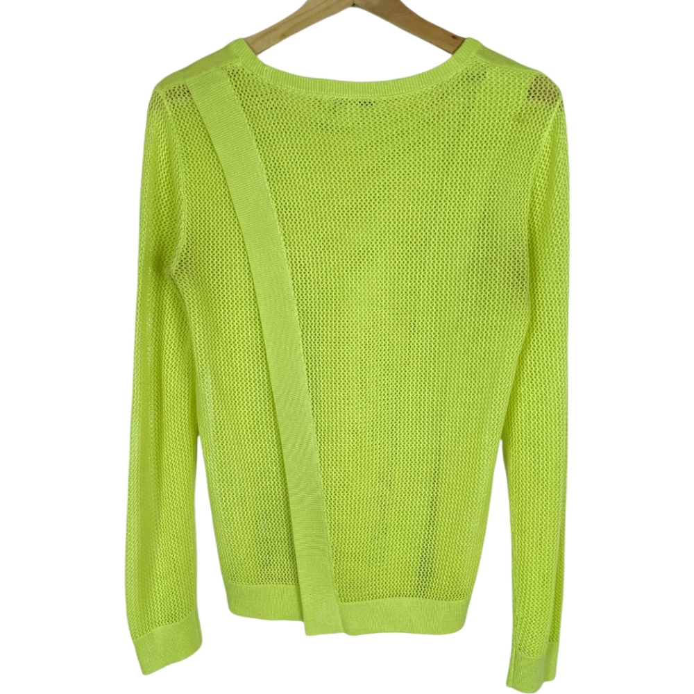 Cabi Split Back Lime Green Sweater - image 6